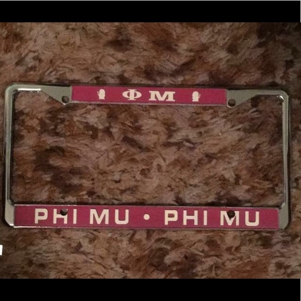 Phi Mu License Plate Frame